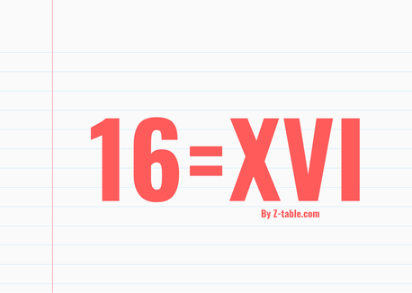 16 in roman numerals