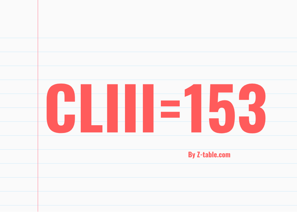 CLIII roman numerals