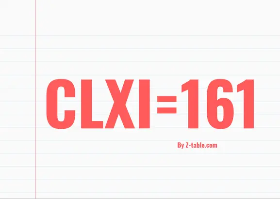CLXI roman numerals