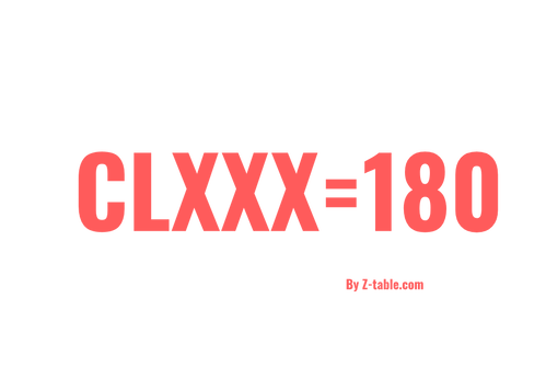 CLXXX roman numerals