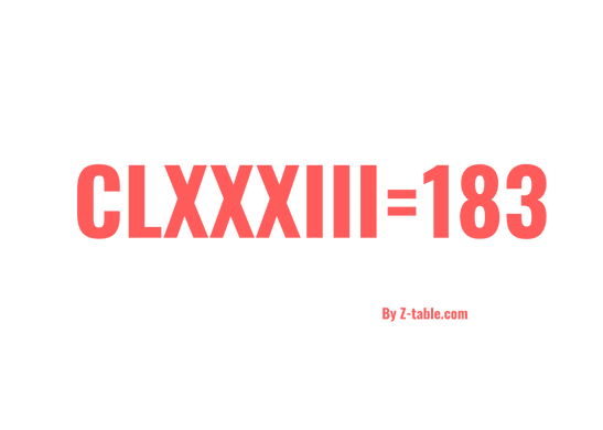 CLXXXIII roman numerals