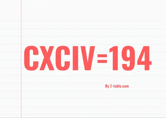 CXCIV roman numerals