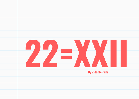 22 in roman numerals