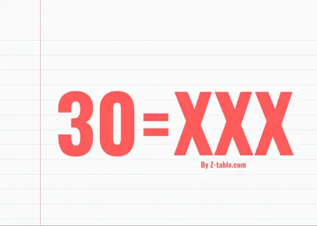 30 in roman numerals