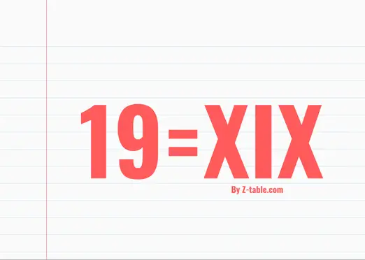 19 in roman numerals