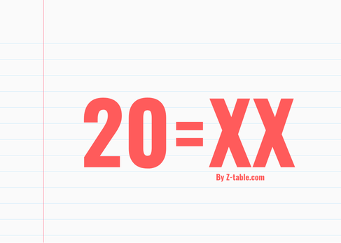 20 in roman numerals