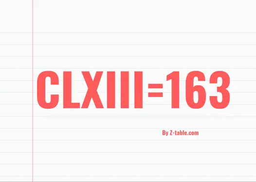 CLXIII roman numerals