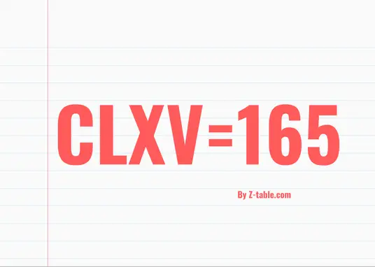 CLXV roman numerals