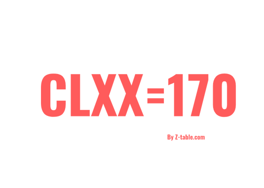 CLXX roman numerals