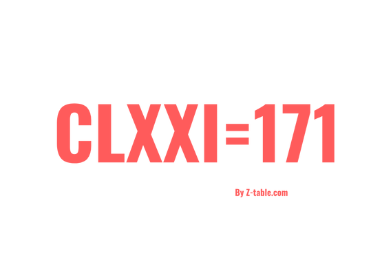 CLXXI roman numerals