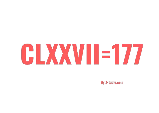 CLXXVII roman numerals