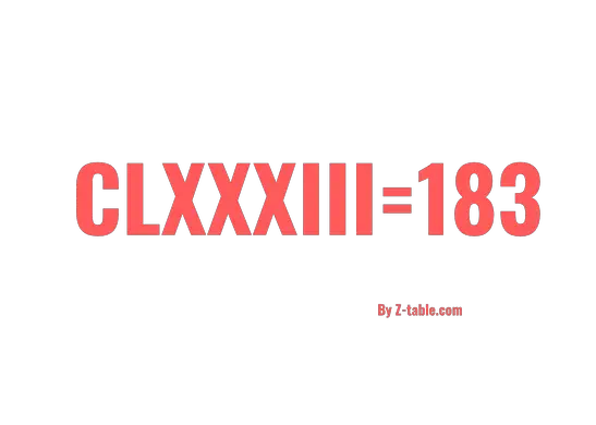 CLXXXIII roman numerals