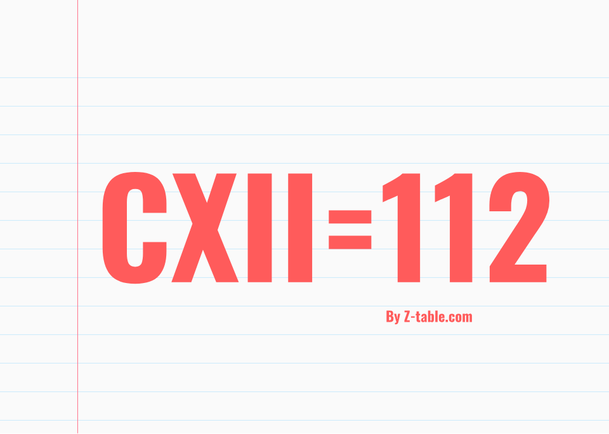 CXII roman numerals