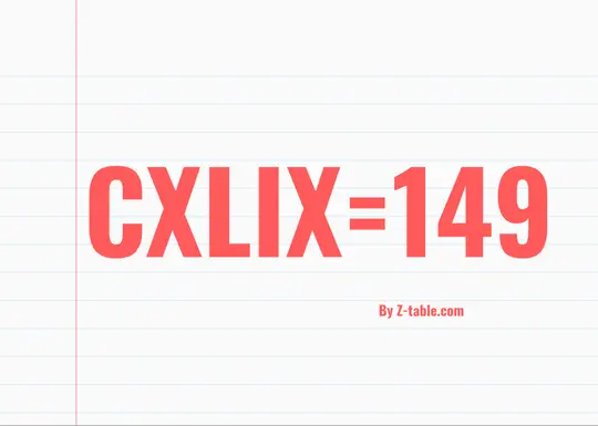 CXLIX roman numerals