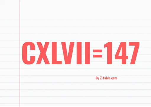 CXLVII roman numerals