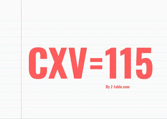 CXV roman numerals