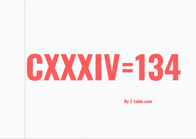 CXXXIV roman numerals