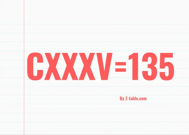 CXXXV roman numerals