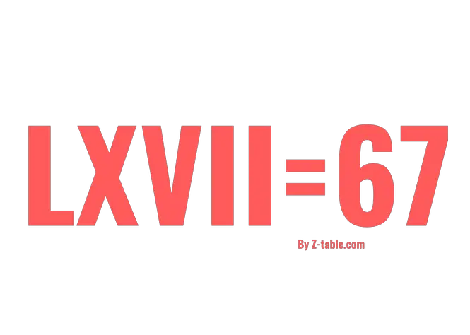 LXVII roman numerals