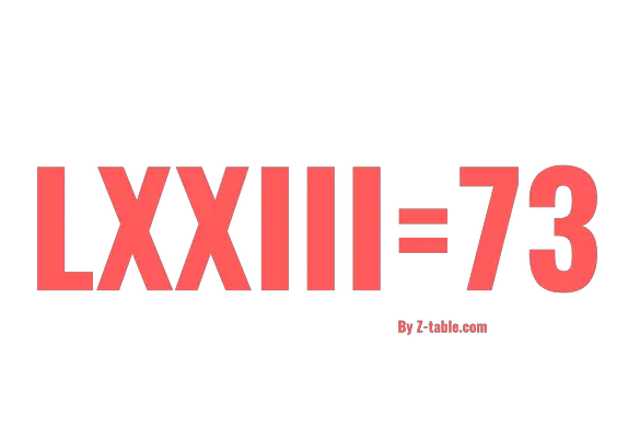 LXXIII roman numerals