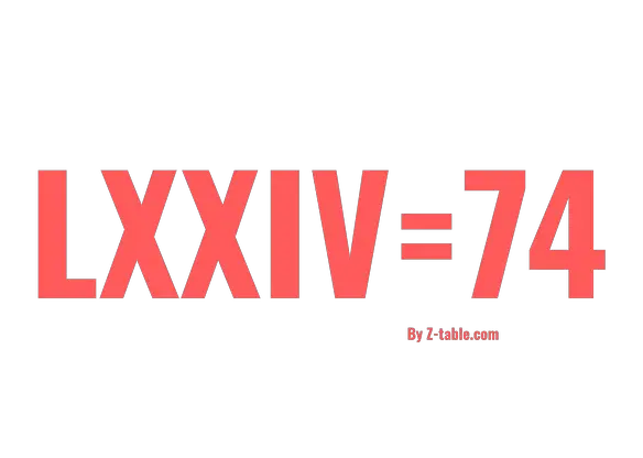 LXXIV roman numerals