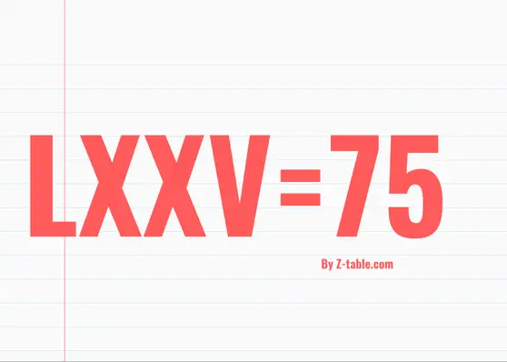 LXXV roman numerals