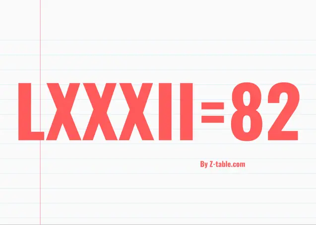 LXXXII roman numerals