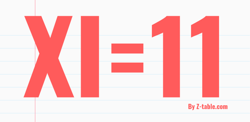 xi roman numerals equals 11