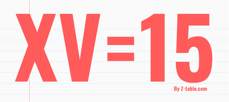 xv roman numerals equal 15